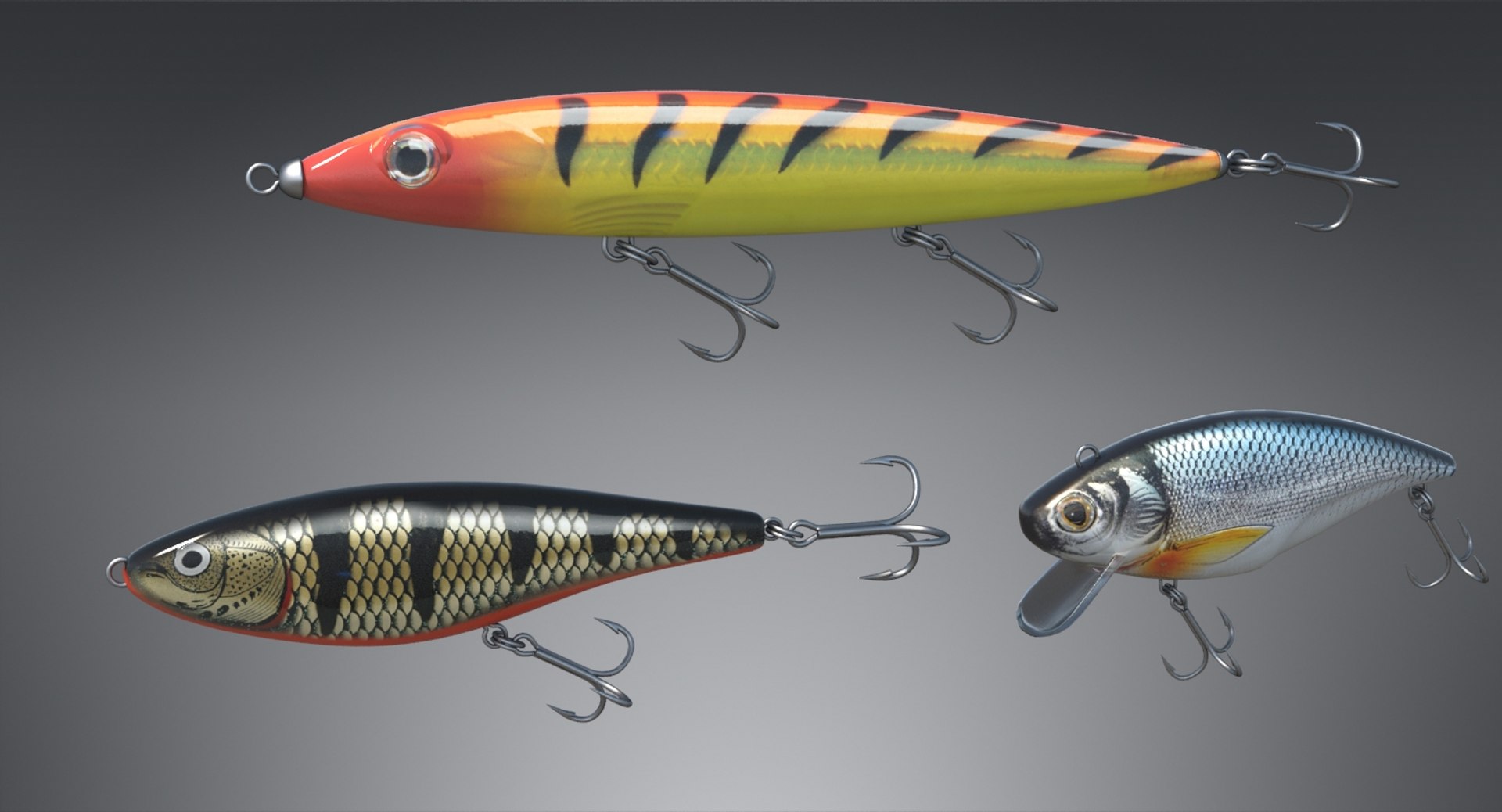 fishing lures 3D https://p.turbosquid.com/ts-thumb/cu/aX3pfh/zPOQqpak/3/jpg/1497377691/1920x1080/fit_q87/4ed5fa78d32932dab0ba05bceab9790d7a33e54c/3.jpg