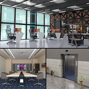 Office Floor Conference Room and Elevator Lobby