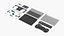 Disassembled Notebook Hardware Layout Gray 3D model
