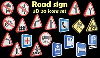 20 Road sign icon set No3