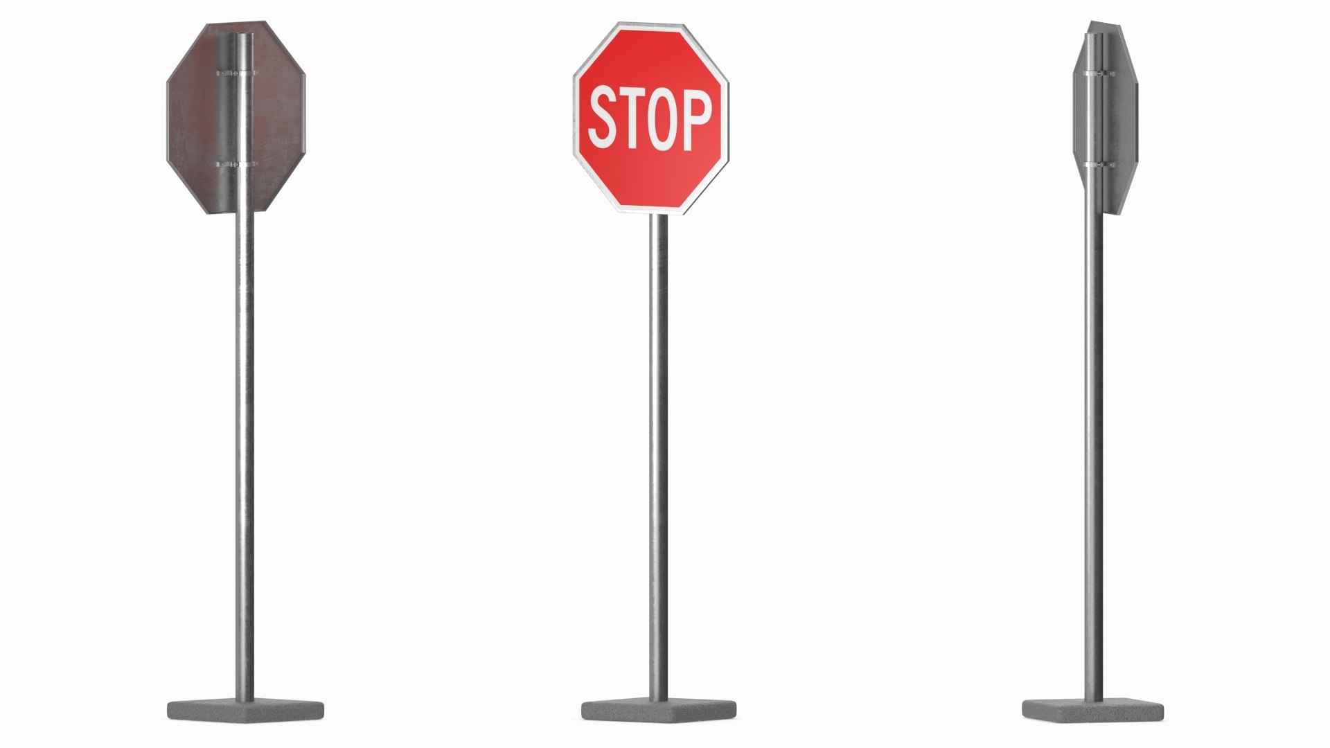 Road Sign Stop Model - TurboSquid 2211828