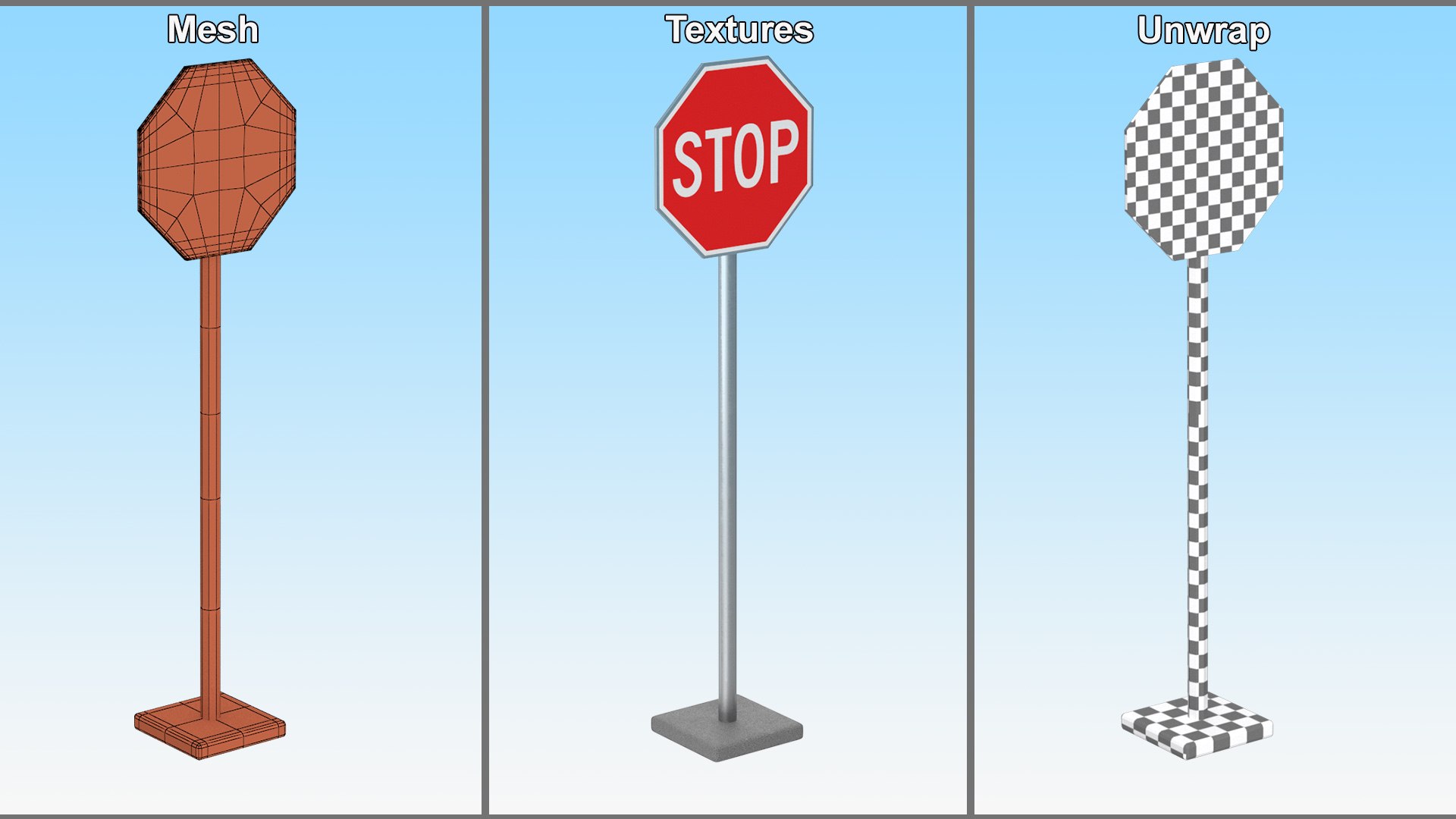 Road Sign Stop Model - TurboSquid 2211828