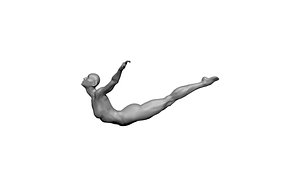 3D man jump hands woman