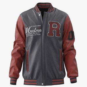 Jacket Men Embroidery Baseball Jackets Pu Leather