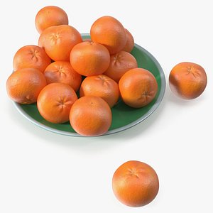 Fresh Tangerine Pile on Plate