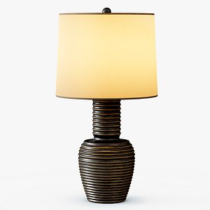 Ribbed Copper Table Lamp