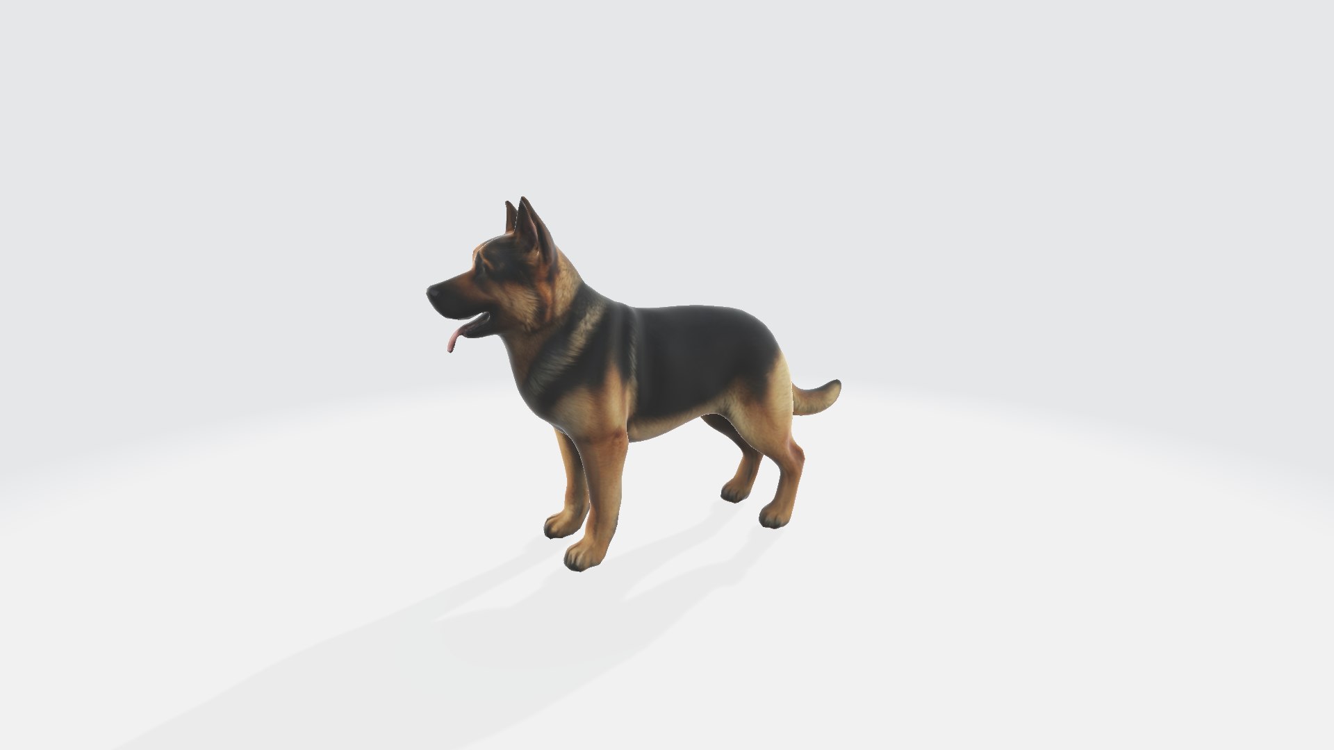 German Shepherd Dog With 3d Rendered Model Portrait Of A German ...