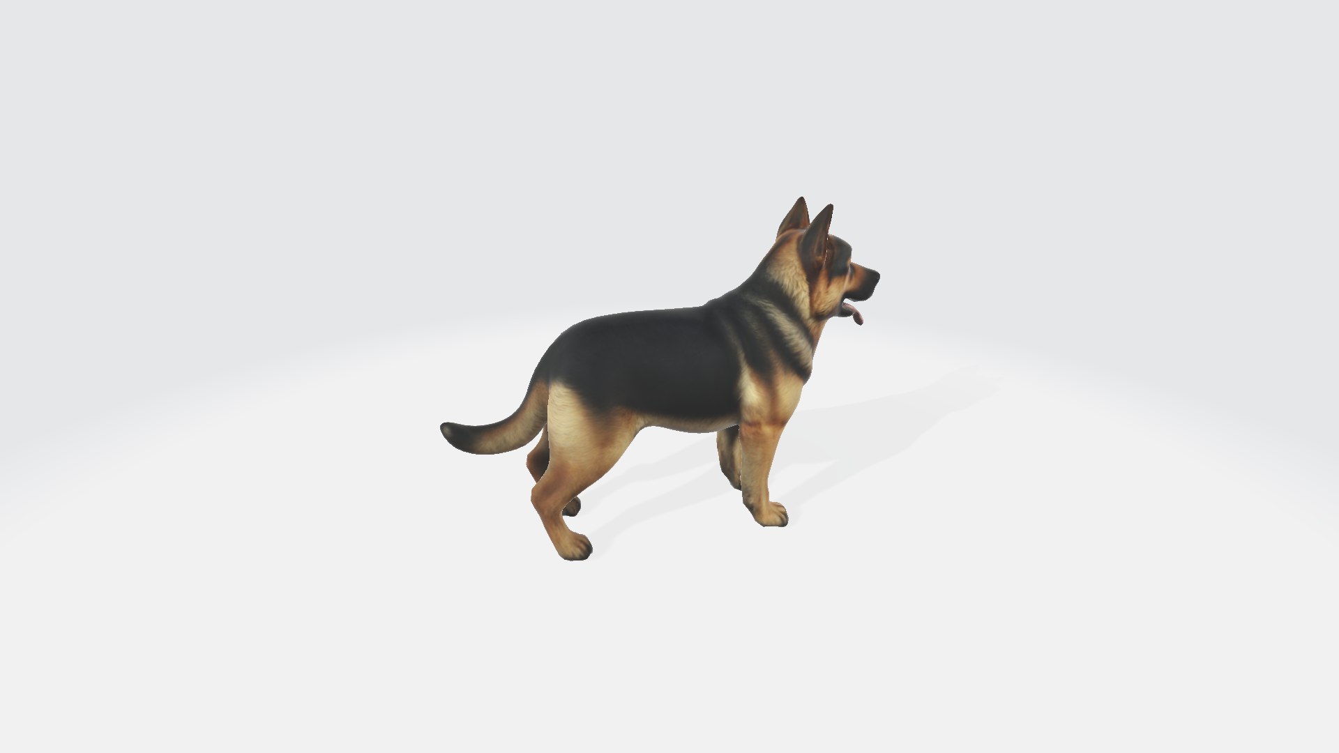 German Shepherd Dog With 3d Rendered Model Portrait Of A German ...
