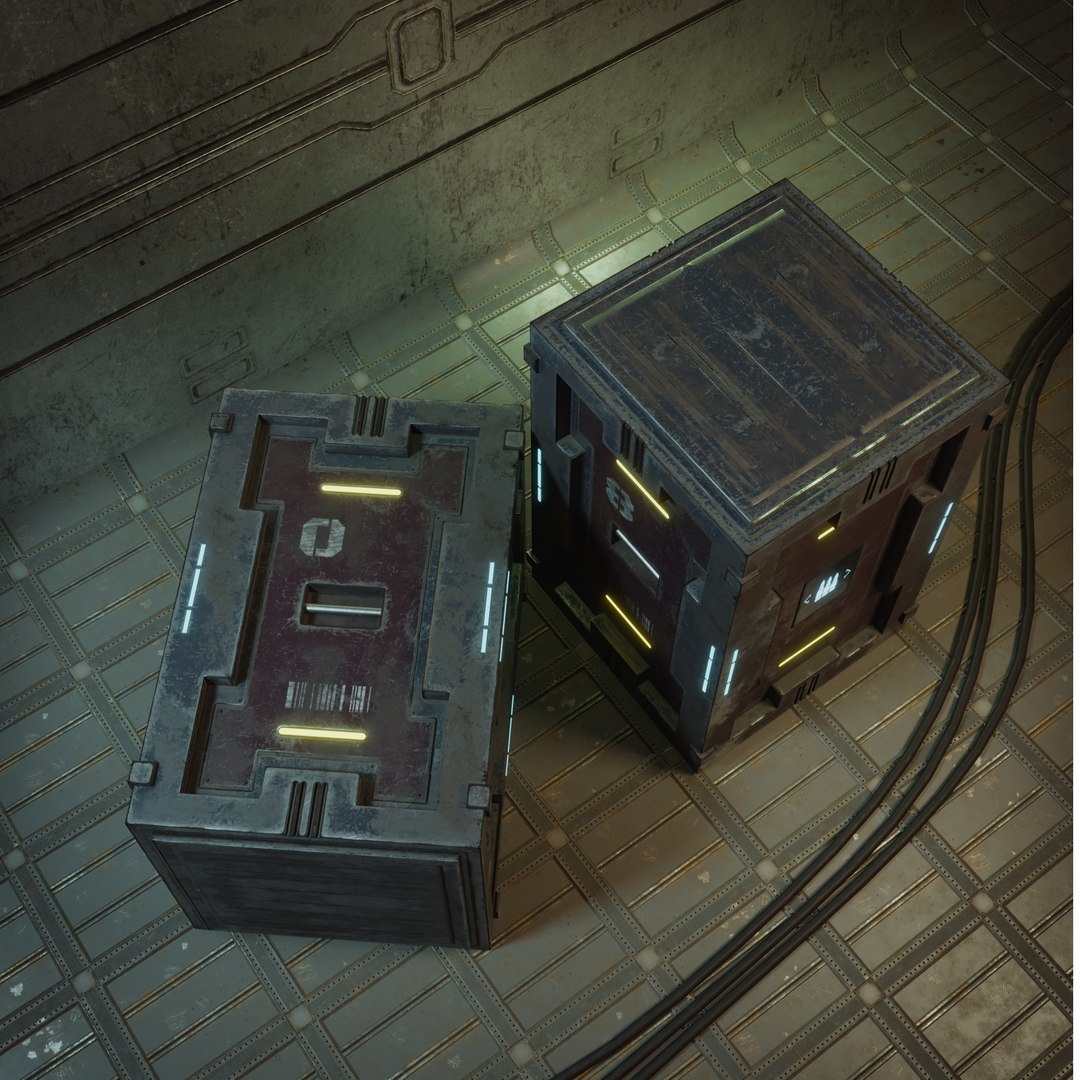 3D Sci Fi Crate - TurboSquid 2372875