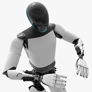 Autonomous Humanoid Service Robot Rigged For Blender Animated Set