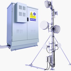 Roof Cell Phone Tower 29 and Base Station Box SET