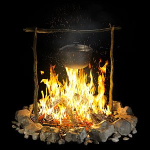 Bonfire with pot 1 3D