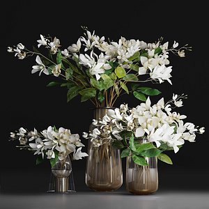 3D flower bouquet jasmine gardenia