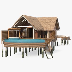 3D Maldives Overwater Bungalow model