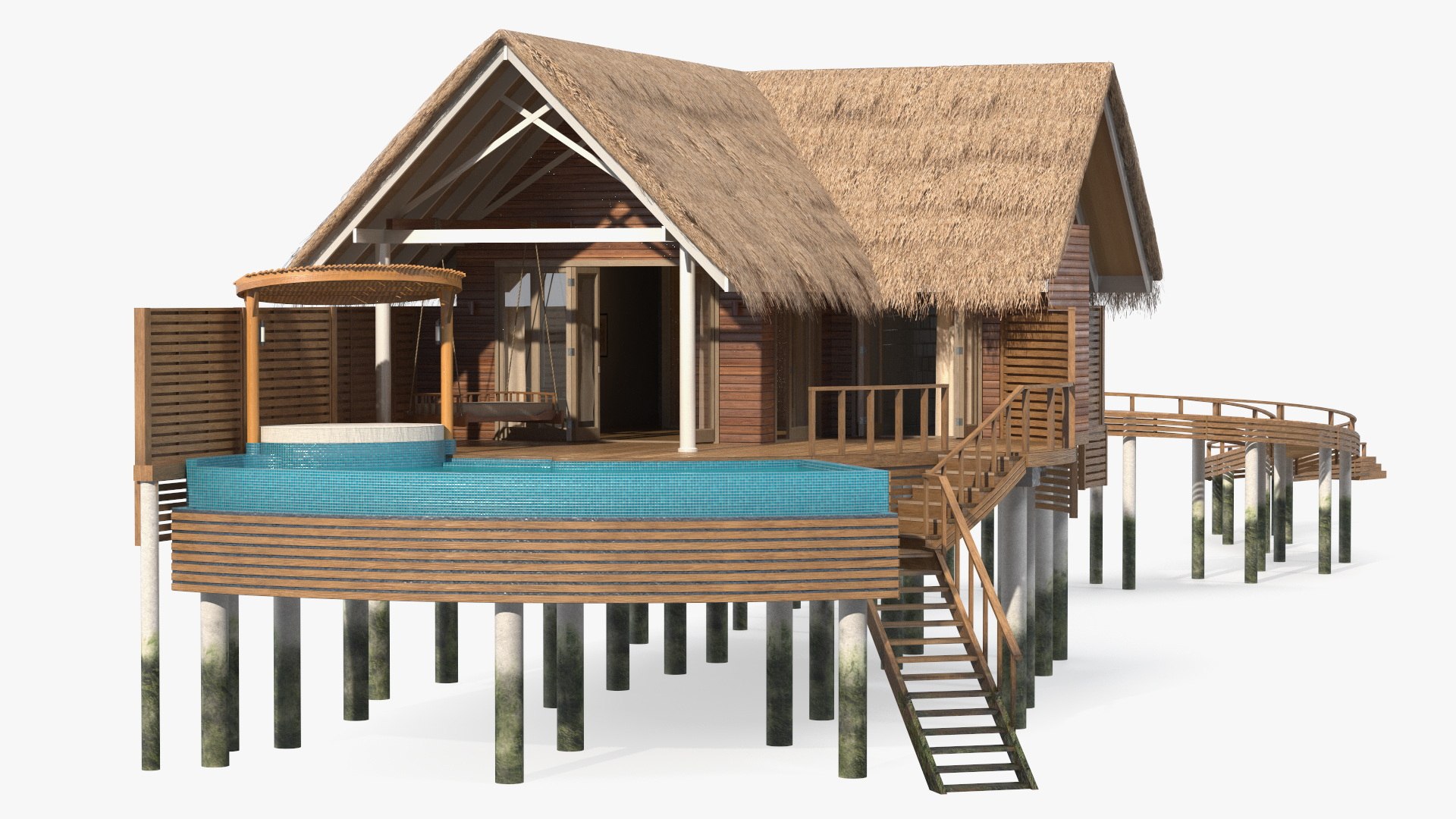 Maldives Overwater Bungalow 3D model preview