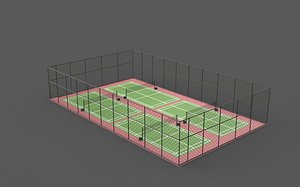 3D Outdoor Badminton Court 3D model