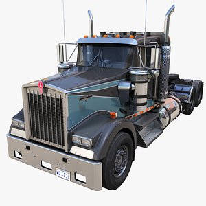 Kenworth w900 daycab truck 3D model