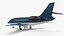 Falcon Business Jet Dassault 2000 Grey Rigged model