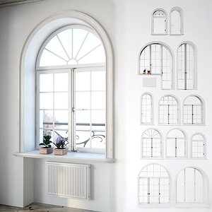 3d classic window set model
