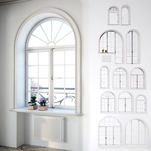 Classic arched windows set