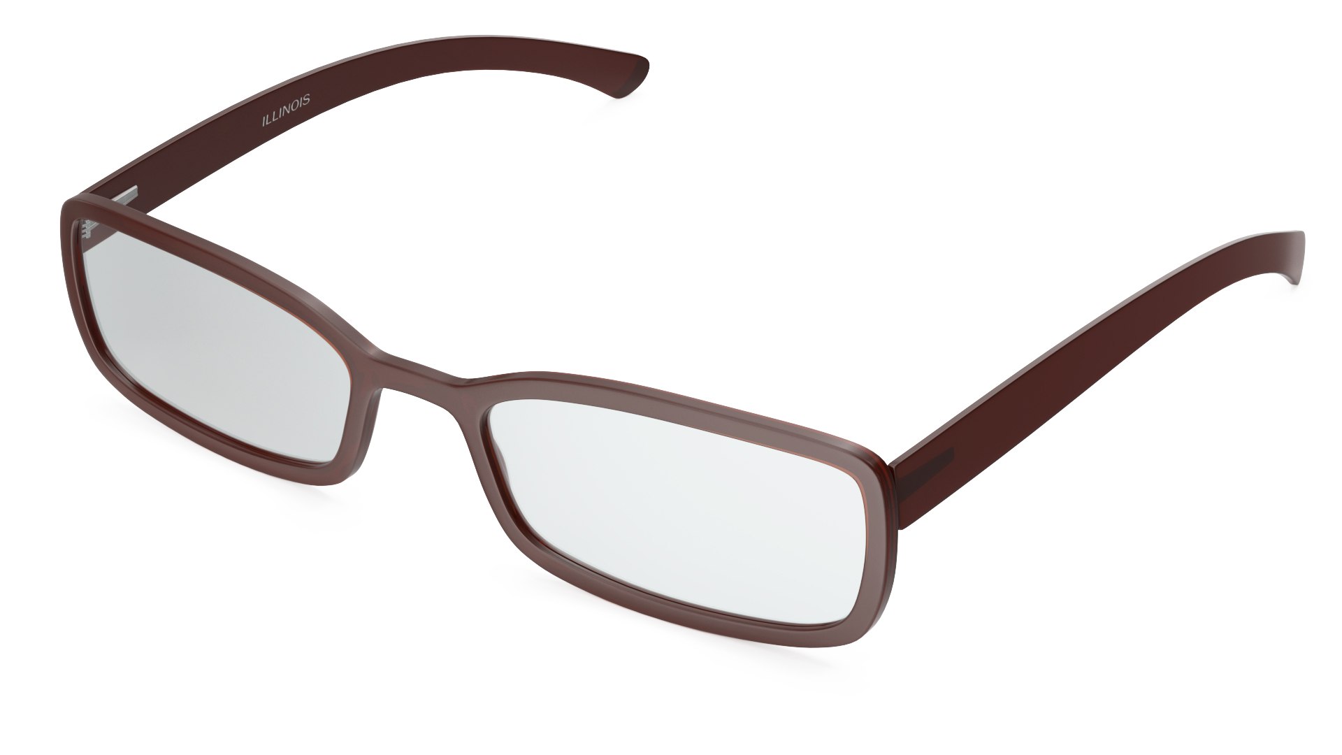 Brown Retro Optical Square Glasses 3D model preview