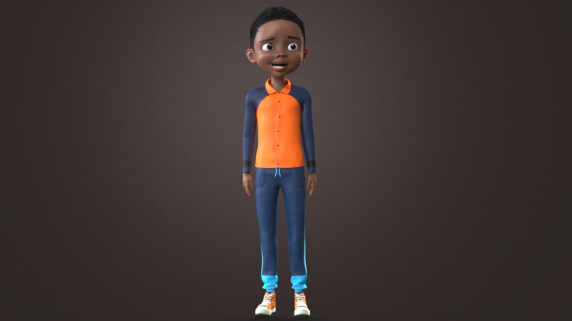 Afro Boy- Cartoon Rigged 3d Model - Turbosquid 1548767