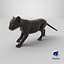 3D model Panther Cub Wary Pose
