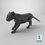 3D model Panther Cub Wary Pose