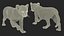 3D model Panther Cub Wary Pose