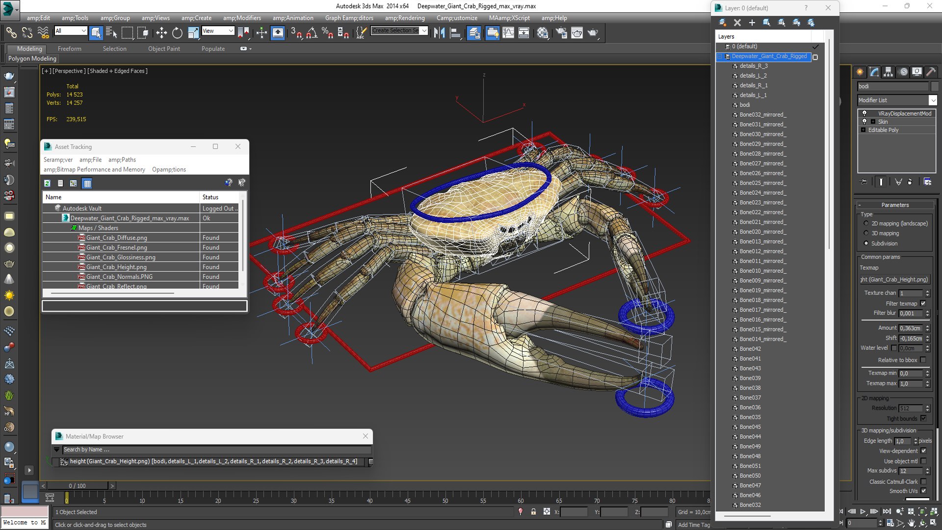3D Deepwater Giant Crab Rigged Model - TurboSquid 2181444