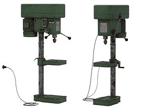Weathered Green Bench Drill Press Industrial Machine