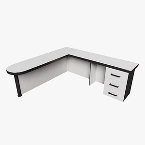 3D model CORPORATE DESKTOP L TYPE 2 COLORS