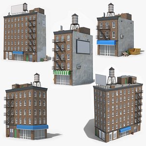 3D Apartment Buildings Collection model