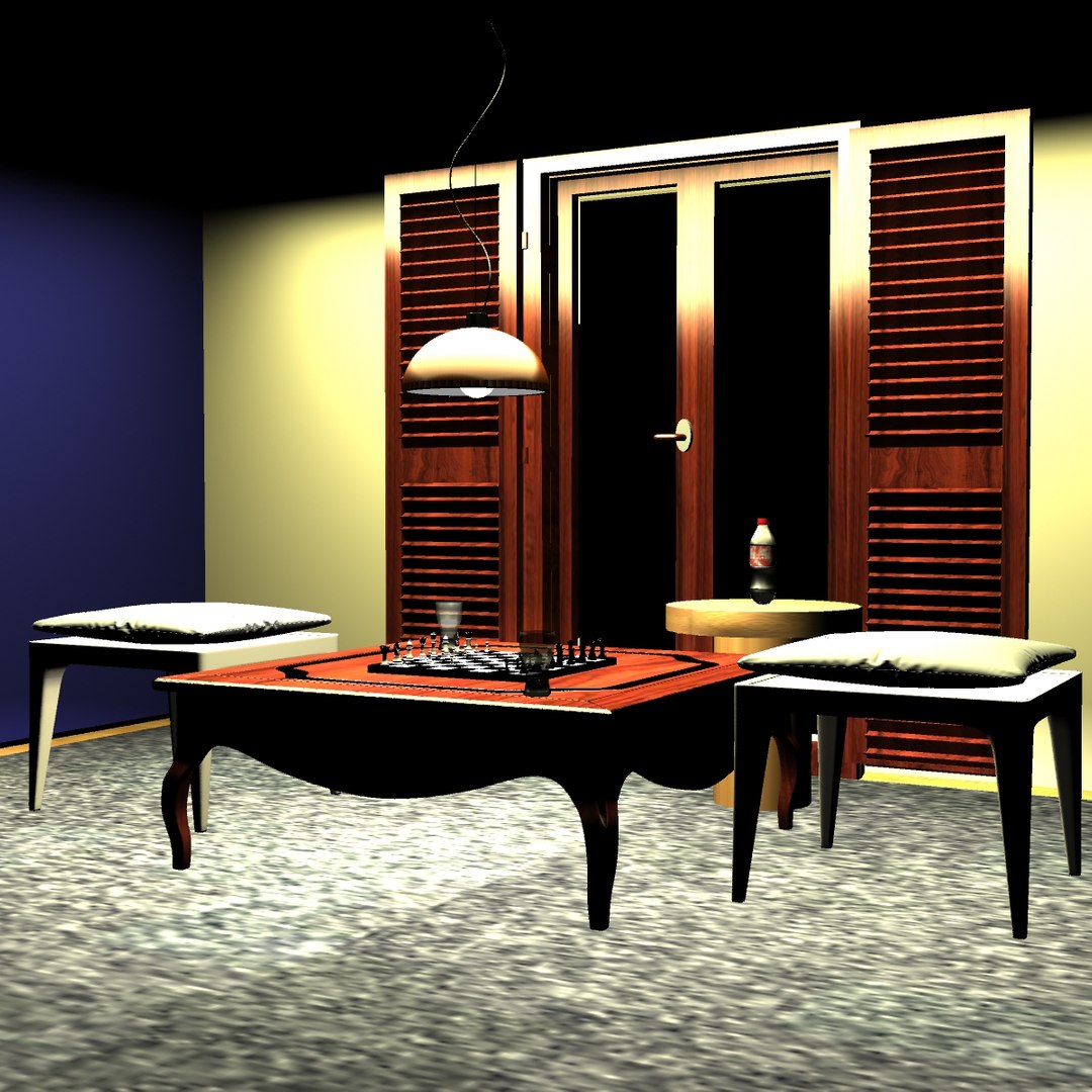 Recreation Room Chess Board 3D Model - TurboSquid 1582628