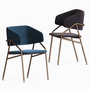 ebony royal dining armchairs 3D model