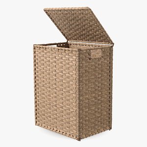 Wicker Laundry Basket Beige