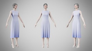 Dress 43 Periwinkle 3D model