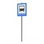 Road Sign Pole Bus Stop 3D model