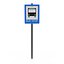 Road Sign Pole Bus Stop 3D model