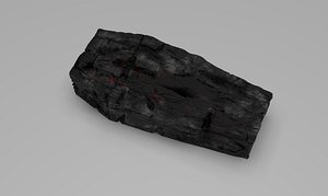 heavily burnt coffin 3D model