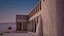 Falcon animated flying in Traditional heritage building desert