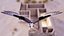 Falcon animated flying in Traditional heritage building desert