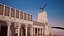 Falcon animated flying in Traditional heritage building desert