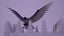Falcon animated flying in Traditional heritage building desert