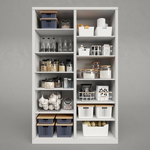 cabinet set kitchen decorative 3D model