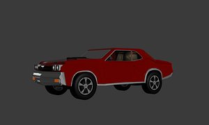 Generic Muscle Car 3D Model Classic Performance Car with Interior