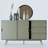 Aubun buffet retro gris