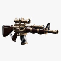Steampunk Machine Gun - High-Detail Weapon Model with PBR Textures