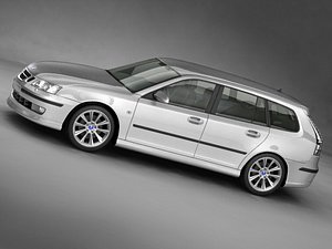 3d model saab 9-3 sportcombi sport