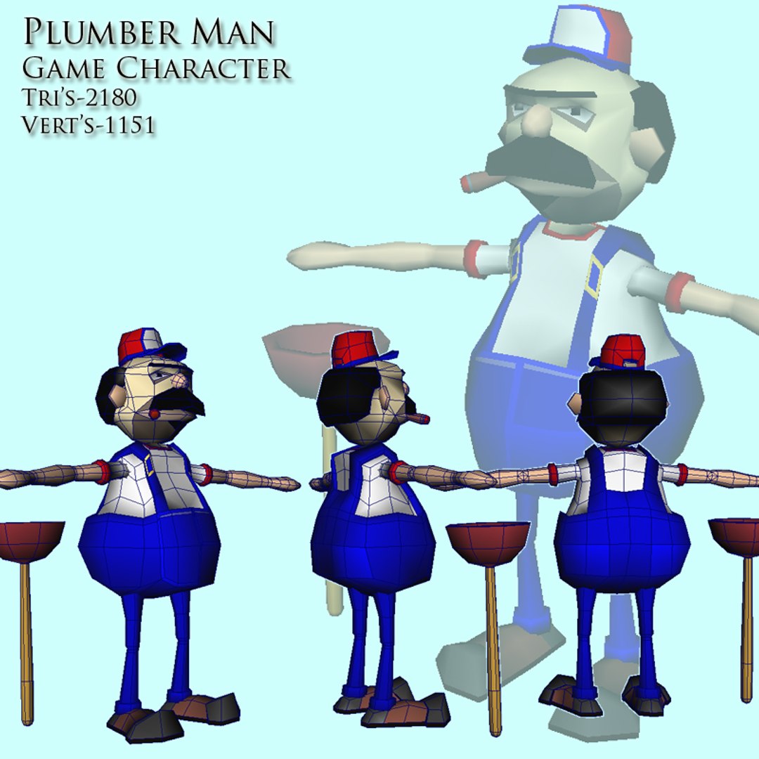 Obj Plumber Man Character